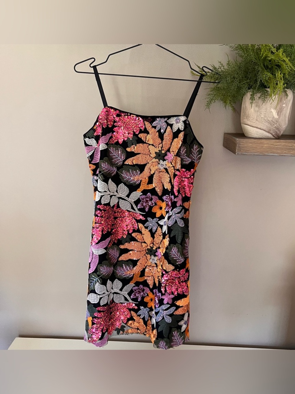 floral sequins dress